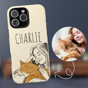 Custom Pet Portrait Phone Case: Personalized Dog/Cat Art - iPhone, Pixel, Galaxy