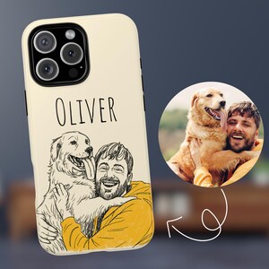 Custom Pet Portrait Phone Case: Personalized Dog/Cat Art - iPhone, Pixel, Galaxy
