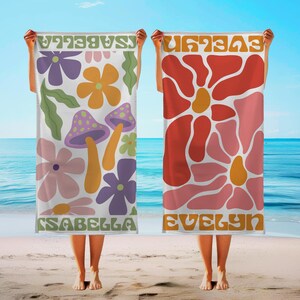 Custom Beach Towel Bachelorette Gift Bridesmaid Wedding Gift, Personalized Towel, Beach Bridal Party Towel, Summer Essentials Vacation