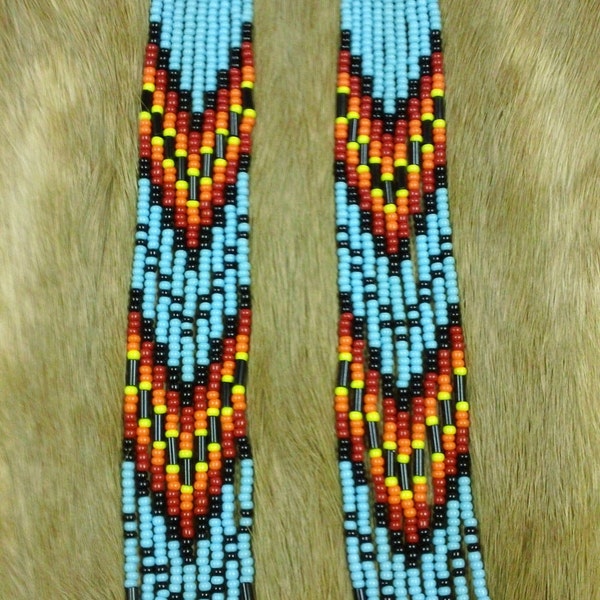 NEW ITEM Native American Turquoise Multi Colored Beaded Earrings