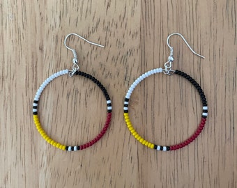 Native American style Medicine wheel Hoop Earrings