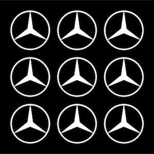 Calcomanías de vinilo con el logotipo de Mercedes - Juego de 16 - SVG PNG (Descarga digital)