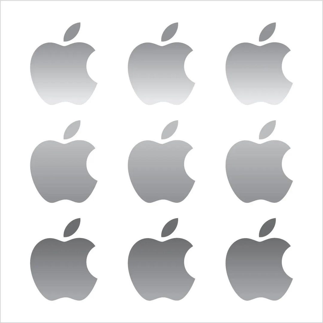 Set of 9 Small Apple Logo Vinyl Decals – Perfect for Cars, Phones ...