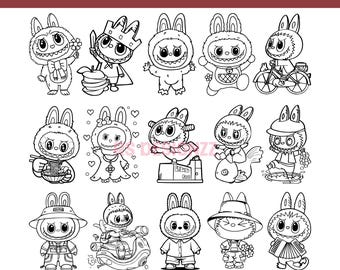Labubu SVG Bundle | 15 Cute Designs, Clipart (Digital Download)