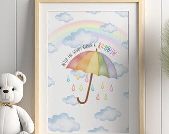 Bebé arcoíris, aborto espontáneo, pérdida del embarazo, pérdida infantil. Arte mural imprimible después de la tormenta.
