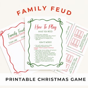 CHRISTMAS FAMILY FEUD Game, Printable Holiday Quiz, Friendly Feud Survey Game, Christmas Game Adults Family, Printable Trivia Pdf And Jpgs