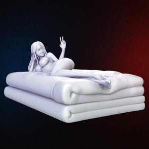Marin Kitagawa on Bed 3D Model