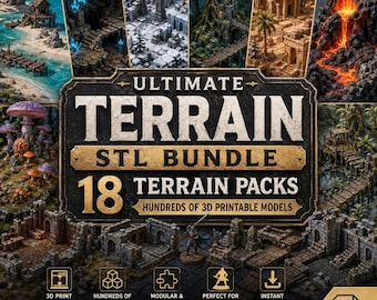 DnD Miniatrure STL Terrain Packs - Tabletop RPG Wargaming Scenery Packs - Printable Scenery, Pathfinder STL Packs, Tabletop Terrain Packs