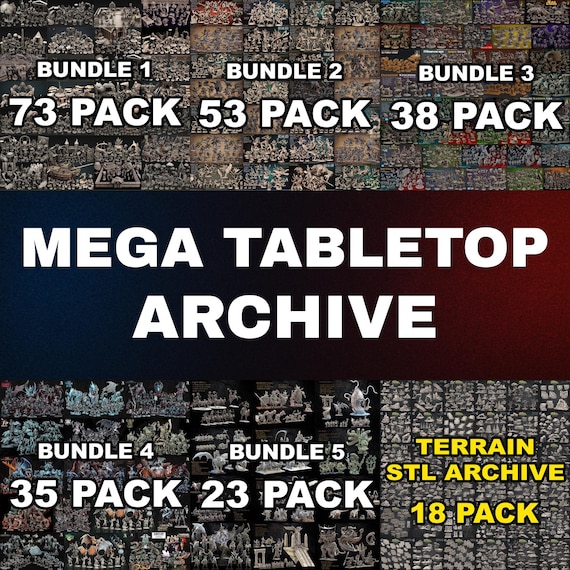Mega Tabletop STL Pack, D&D Miniatures STL Pack