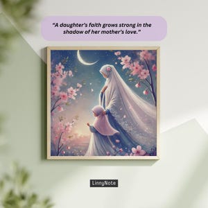 Hijabi Mother & Daughter Islamic Art Print: Ramadan Gift (Digital Download)