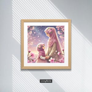 Hijabi Mother & Daughter Islamic Wall Art: Muslimah Digital Print (Digital Download)