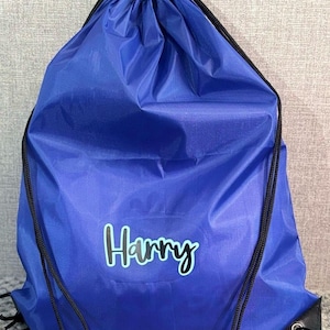 Personalised Drawstring bag - unisex, pe bag, swim bag, sports bag