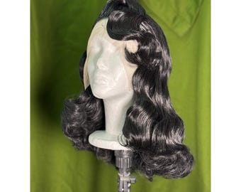 vintage hollywood waves styling wig black