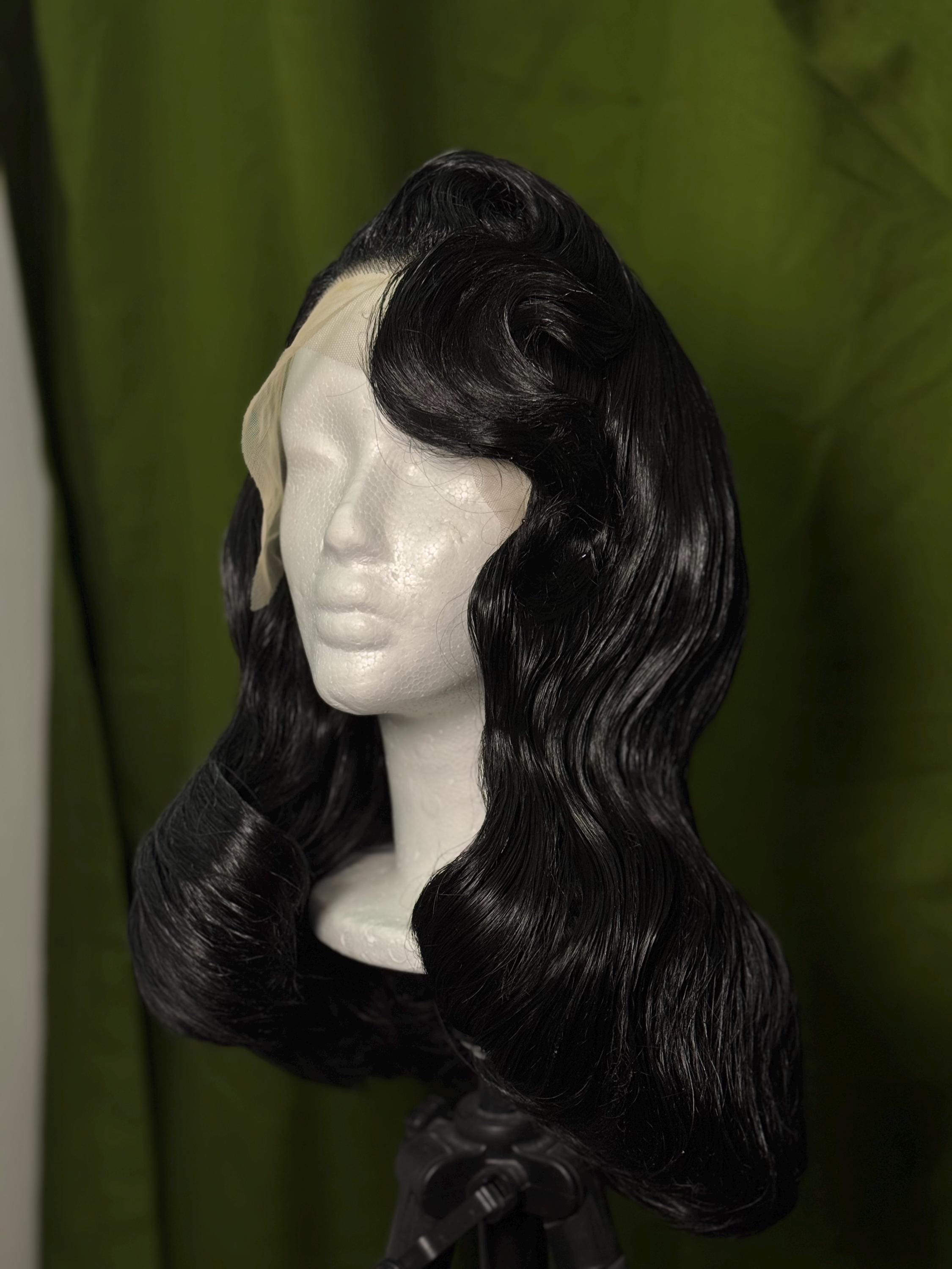 Black vintage Hollywood wavy wig OLD HOLLYWOOD WAVES WIG FREETRESS EQUAL LETTY | NKENNA ROSE  main image 2