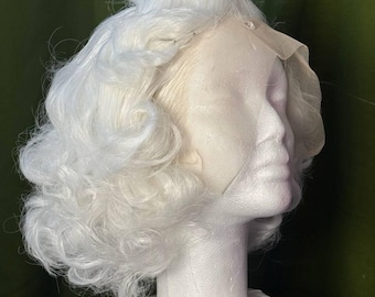 IN STOCK wig with vintage styling, blonde white
