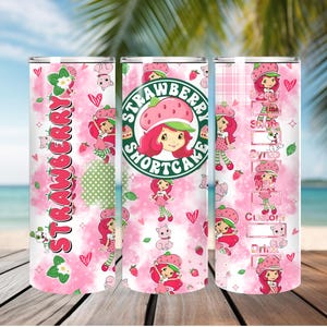 Strawberry Shortcake Tumbler: 20 oz Stainless Steel Insulated Drinkware