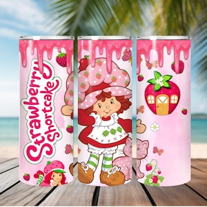Strawberry Shortcake Tumbler: 20 oz Stainless Steel Insulated Drinkware