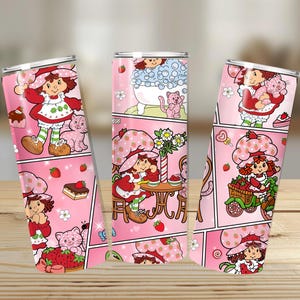 Strawberry Shortcake Tumbler: 20 oz Stainless Steel Insulated Drinkware