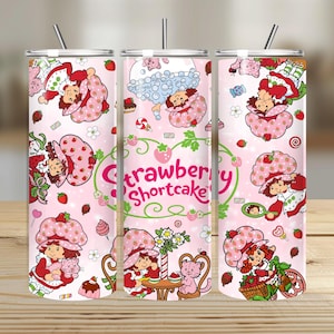 Strawberry Shortcake Tumbler: 20 oz Stainless Steel Insulated Drinkware