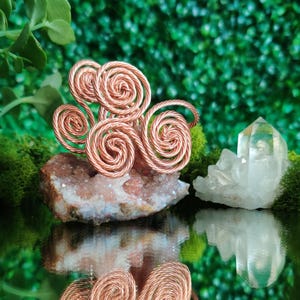 Triskelion Hand Reiki | 6 sacred twisted pure copper | Energy Palm Spiral | EMF blocker | Copper Tensor
