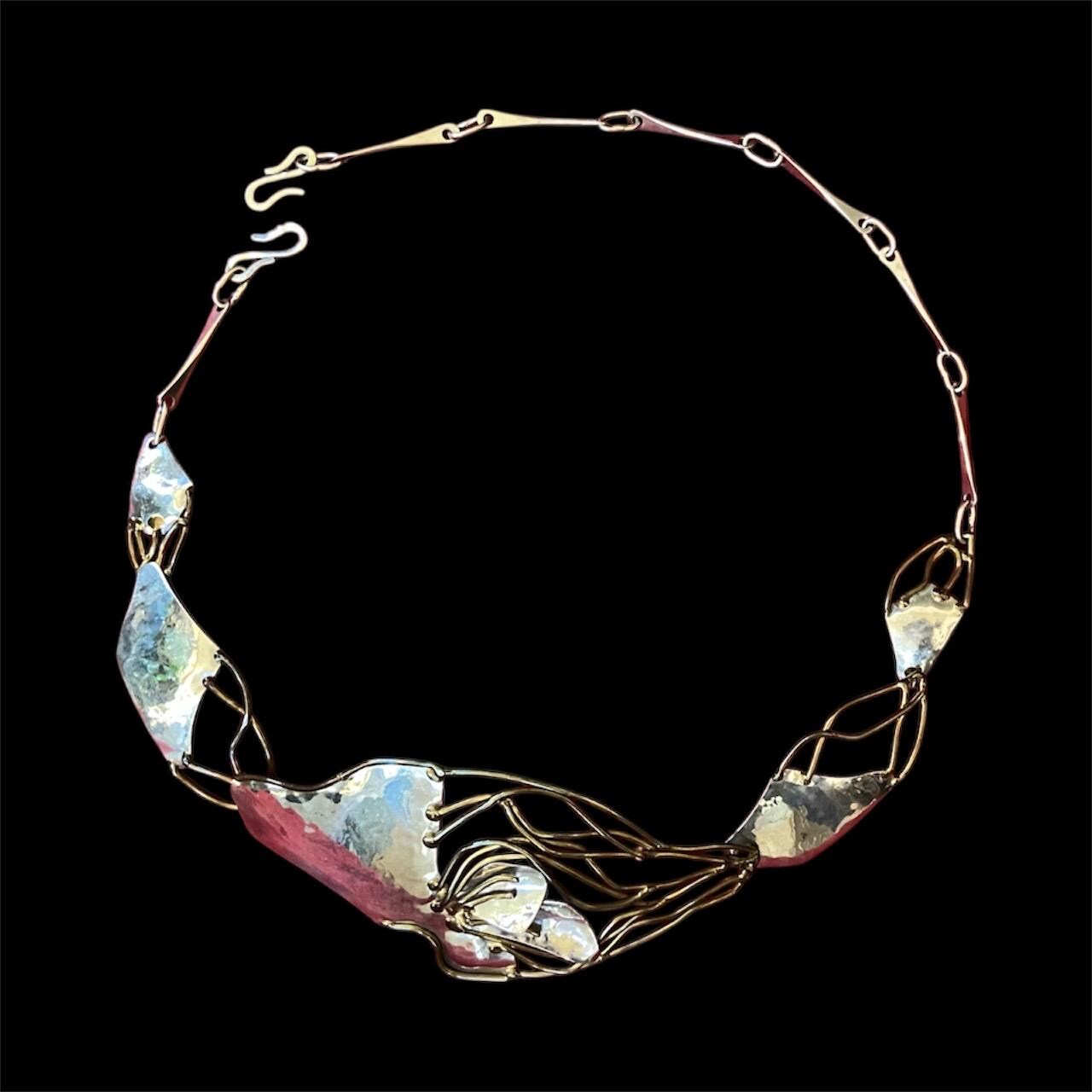 Rare Vintage Signed Joseph Boris Handmade Belt Vintage Joseph Boris Signed Cuff Belt Mixed Metals Copper  main image 3