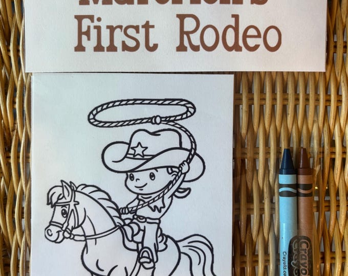 First Rodeo Activity Page My First Rodeo Coloring Pages With Themed Crayons - Etsy