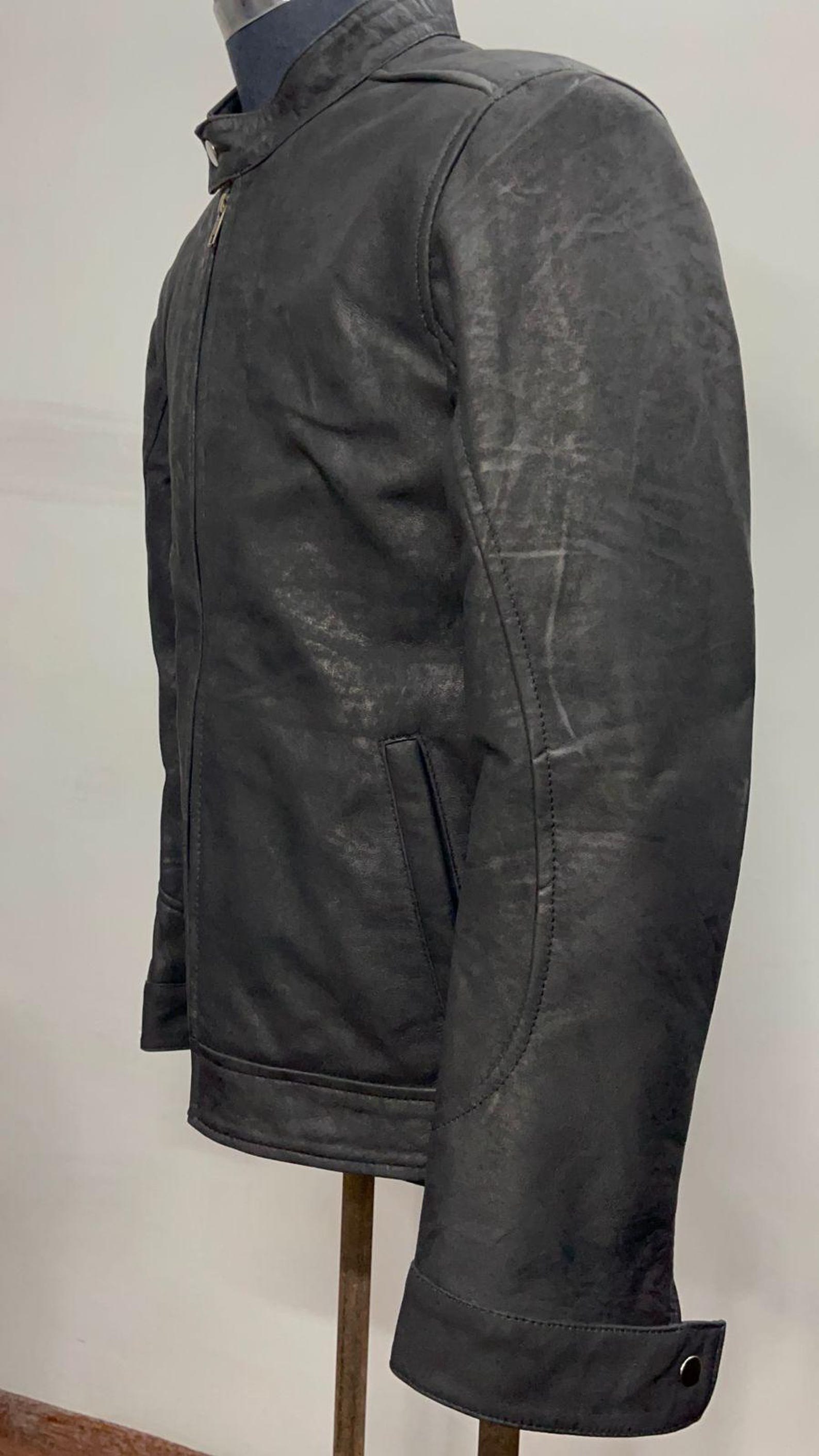 Distressed Leather Moto Jacket – Vintage Heritage Edition