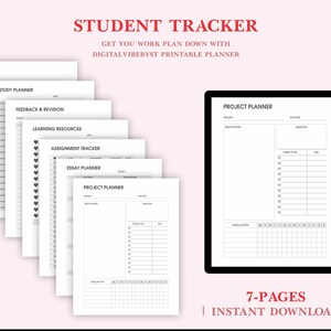 Student Planner Printable: Academic Study Organizer (A4, A5, Letter ...