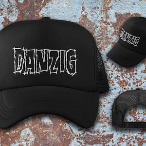 Danzig trucker hat - black - you pick the logo color