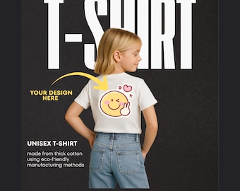 Personalized Children's Cotton T-Shirt – Embroidered Name or HD Print – Unique Gift for Children – Premium Ethical Quality