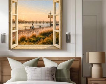 Bordeaux landscape optical illusion wall art - French landscape art - trompe l'oeil - Bordeaux poster