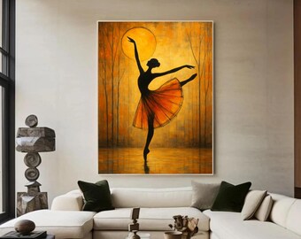 silhouette dancer ballet art - ballerina wall art - dance poster - woman silhouette print - feminine decor