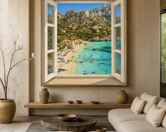 Marseille landscape optical illusion wall art - French Riviera art - trompe l'oeil - travel poster - Marseille poster