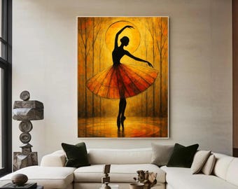 silhouette dancer ballet art - ballerina wall art - dance poster - woman silhouette print - feminine decor