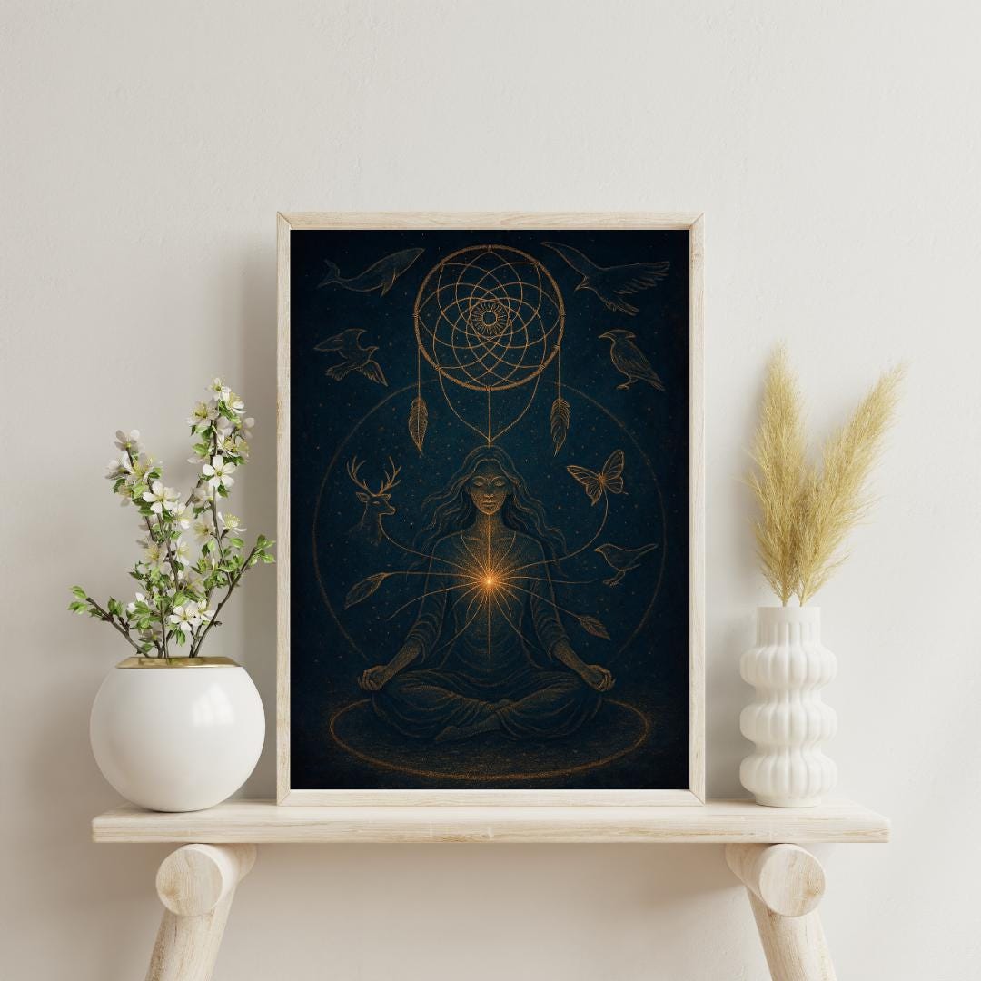 Inner Voice Wall Art, Intuitive Feminine Artwork, Dreamcatcher Soul ...
