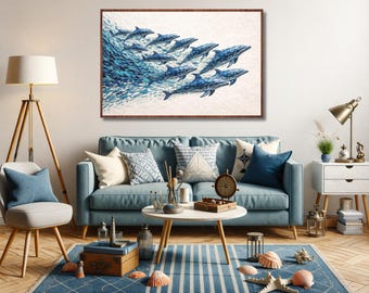 the dance of the dolphin wall art - fish poster - under the sea art print - ocean decor