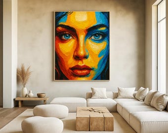 Downloadable digital PNG file of a colorful pop art artwork depicting a sensual and contemporary female portrait
