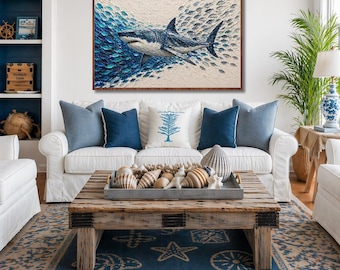 the dance of the white shark decor - fish poster - under the sea art print - ocean decor