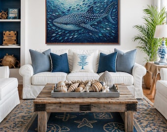 the dance of the whale shark art - fish poster - under the sea art print - ocean decor