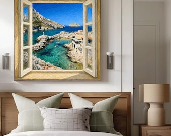 Marseille landscape optical illusion wall art - French Riviera art - trompe l'oeil - travel poster - Marseille poster