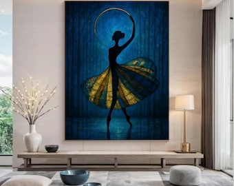 Downloadable PNG digital file of a prima ballerina dancing in the moonlight