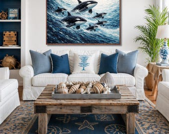 the dance of the orca art - fish poster - under the sea art print - ocean decor