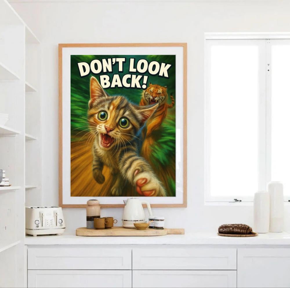 Stampa murale con gatti, poster con gatti divertenti, stampa con