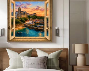 Biarritz Basque Country Landscape Optical Illusion Wall Art - French Landscape Art - Trompe l'oeil - Biarritz Poster