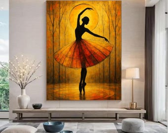 Downloadable PNG digital file of a ballerina dancing in a puddle in the moonlight