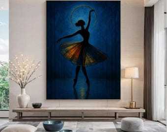 silhouette dancer ballet art - ballerina wall art - dance poster - woman silhouette print - feminine decor