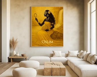 Oxum art print, orixá wall decor, afro spiritual poster, goddess of love artwork, sacred feminine energy, orisha oxum painting