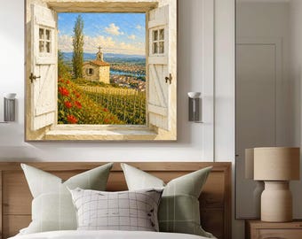 Lyon landscape optical illusion wall art - lyon poster - trompe l'oeil - travel poster - lyon france