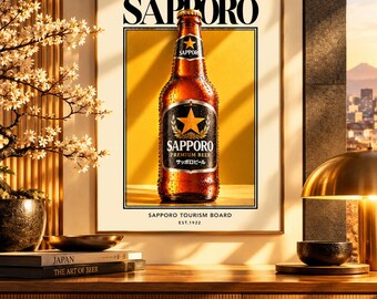 Vintage Sapporo Beer Limited Color Changing Mugs and Barrel Beer