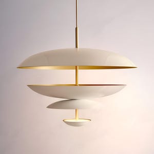 Mid-Century Modern 6-Light Brass Flush Mount | 1950s Style Sputnik Ceiling Chandelier | Cosmic Duo Pendant Light